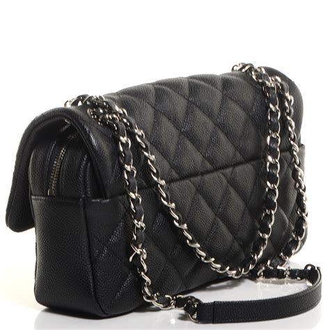 chanel black caviar medium flap